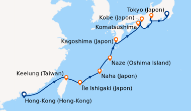 Itinéraire de la croisière Hong-Kong (Hong-Kong), En mer, Keelung (Taiwa...
