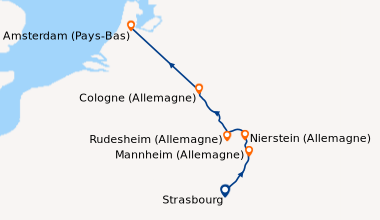 Itinéraire de la croisière La vallée du Rhin romantique et la Hollande (HSA_PP)