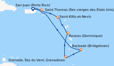 Itinéraire de la croisière San Juan (Porto Rico), Saint Thomas (Îles vie...