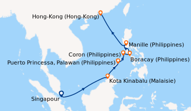 Itinéraire de la croisière Singapour, En mer, En mer, Kota Kinabalu (Mal...