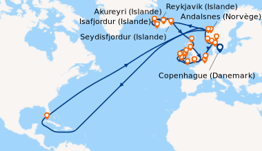 Itinéraire de la croisière Copenhague (Danemark), Skagen (Danemark), Sta...