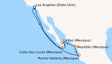Itinéraire de la croisière Los Angeles (Etats-Unis), En mer, Cabo San Lu...