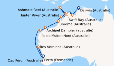 Itinéraire de la croisière Darwin (Australie), En mer, Koolama Bay, Aust...