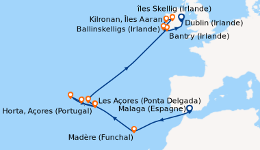 Itinéraire de la croisière Malaga (Espagne), En mer, En mer, Madère (Fun...