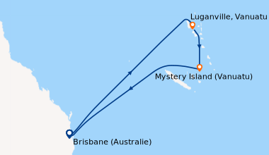 Itinéraire de la croisière Brisbane (Australie), En mer, En mer, Luganvi...