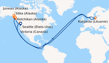 Itinéraire de la croisière Seattle (Etats-Unis), En mer, Ketchikan (Alas...