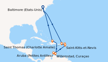 Itinéraire de la croisière Baltimore (Etats-Unis), En mer, En mer, En me...
