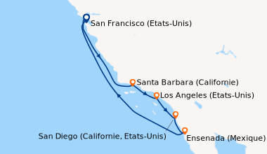 Itinéraire de la croisière San Francisco (Etats-Unis), En mer, Santa Bar...
