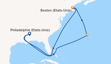 Itinéraire de la croisière Philadelphie (Etats-Unis), En mer, Bermudes (...