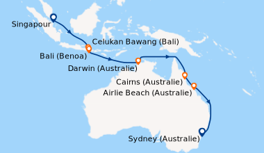 Itinéraire de la croisière Singapour, En mer, En mer, Celukan Bawang (Ba...