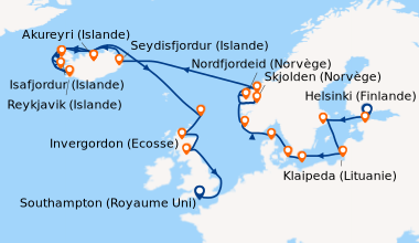 Itinéraire de la croisière Helsinki (Finlande), Tallinn (Estonie), Stock...