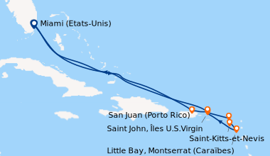 Itinéraire de la croisière Miami (Etats-Unis), En mer, En mer, San Juan ...