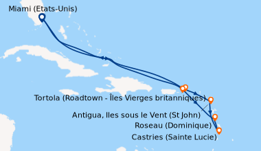 Itinéraire de la croisière Miami (Etats-Unis), En mer, En mer, Tortola (...