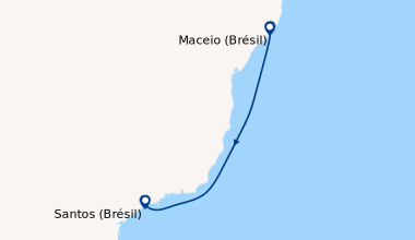 Itinéraire de la croisière Maceio (Brésil), En mer, En mer, Santos (Brés...