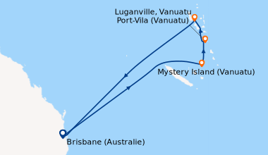 Itinéraire de la croisière Brisbane (Australie), En mer, En mer, Mystery...