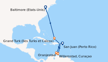 Itinéraire de la croisière Baltimore (Etats-Unis), En mer, En mer, Grand...