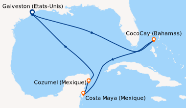 Itinéraire de la croisière Galveston (Etats-Unis), En mer, En mer, CocoC...