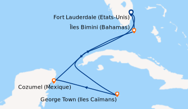 Itinéraire de la croisière Fort Lauderdale (Etats-Unis), Îles Bimini (Ba...