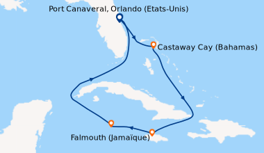 Itinéraire de la croisière Port Canaveral, Orlando (Etats-Unis), Castawa...