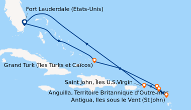 Itinéraire de la croisière Fort Lauderdale (Etats-Unis), En mer, Grand T...