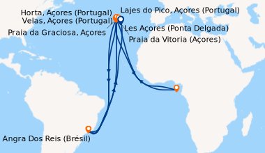 Itinéraire de la croisière L’essentiel des Açores 