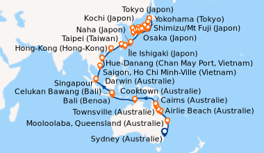 Itinéraire de la croisière Sydney (Australie), Sydney (Australie), En me...