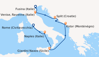Itinéraire de la croisière Fusina (Italie), Venise, Ravenne (Italie), Sp...