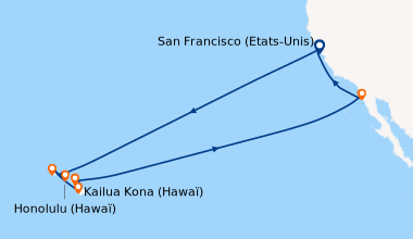 Itinéraire de la croisière San Francisco (Etats-Unis), En mer, En mer, E...