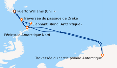 Itinéraire de la croisière Puerto Williams (Chili), Traversée du passage...