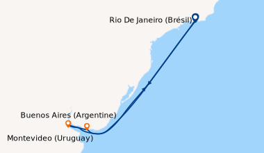 Itinéraire de la croisière Rio De Janeiro (Brésil), En mer, En mer, Mont...