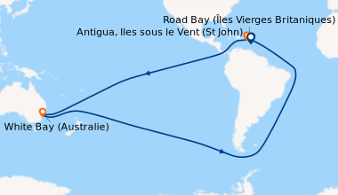 Itinéraire de la croisière Antigua, Iles sous le Vent (St John), Road Ba...
