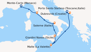 Itinéraire de la croisière Monte-Carlo (Monaco), Porto Santo Stefano (To...