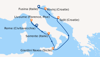 Itinéraire de la croisière Rome (Civitavecchia), Livourne (Florence, Pis...
