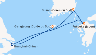 Itinéraire de la croisière Shanghai (Chine), Gangjeong (Corée du Sud), B...