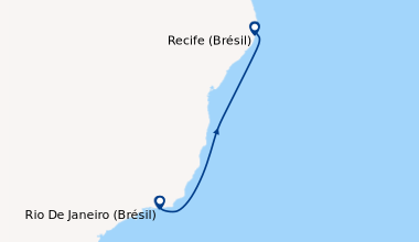 Itinéraire de la croisière Le Brésil Sous Le Soleil