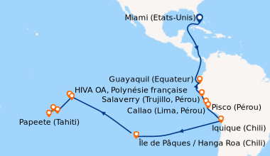Itinéraire de la croisière Miami (Etats-Unis), En mer, En mer, En mer, C...