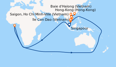 Itinéraire de la croisière Rivages vietnamiens