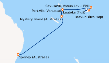 Itinéraire de la croisière Lautoka (Fidji), Savusavu, Vanua Levu, Fidji,...