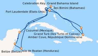 Itinéraire de la croisière Fort Lauderdale (Etats-Unis), Celebration Key...