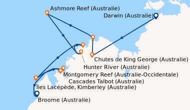 Itinéraire de la croisière Darwin (Australie), Chutes de King George (Au...