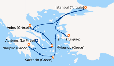 Itinéraire de la croisière Grèce, Turquie