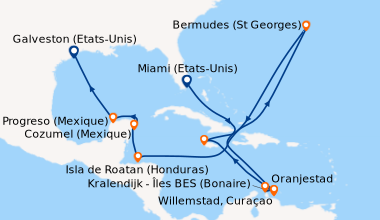 Itinéraire de la croisière Miami (Etats-Unis), En mer, En mer, Willemsta...