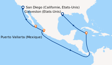 Itinéraire de la croisière San Diego (Californie, Etats-Unis), En mer, C...