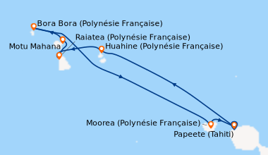 Carte de l'itinéraire de la croisière