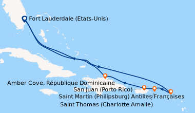 Itinéraire de la croisière Fort Lauderdale (Etats-Unis), En mer, En mer,...