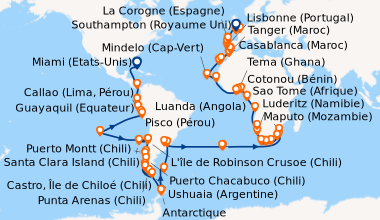 Itinéraire de la croisière Miami (Etats-Unis), En mer, En mer, En mer, F...