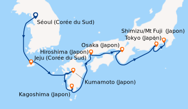 Itinéraire de la croisière Séoul (Corée du Sud), En mer, Jeju (Corée du ...