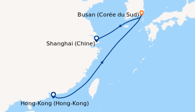 Itinéraire de la croisière Hong-Kong (Hong-Kong), En mer, En mer, Busan ...