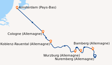 Itinéraire de la croisière Nuremberg (Allemagne), Bamberg (Allemagne), W...