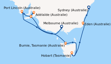 Itinéraire de la croisière Melbourne (Australie), En mer, Port Lincoln (...